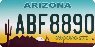 AZ license plate ABF8890