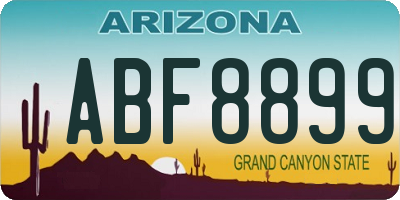 AZ license plate ABF8899