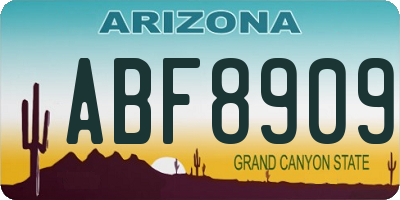 AZ license plate ABF8909