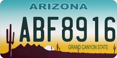AZ license plate ABF8916