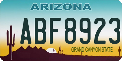 AZ license plate ABF8923