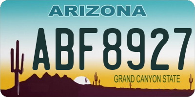 AZ license plate ABF8927