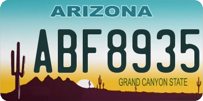 AZ license plate ABF8935
