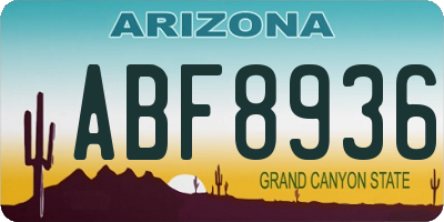 AZ license plate ABF8936