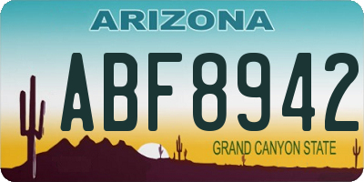 AZ license plate ABF8942