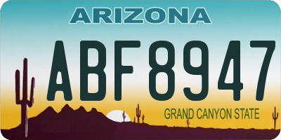 AZ license plate ABF8947
