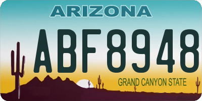 AZ license plate ABF8948