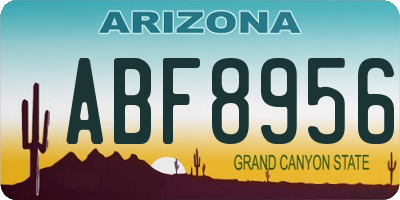 AZ license plate ABF8956