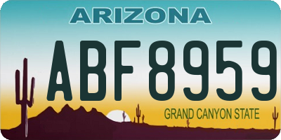 AZ license plate ABF8959