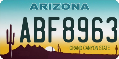 AZ license plate ABF8963