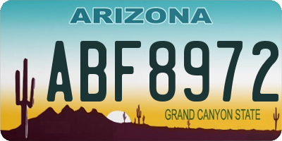 AZ license plate ABF8972