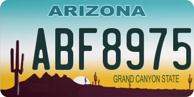 AZ license plate ABF8975