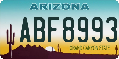 AZ license plate ABF8993