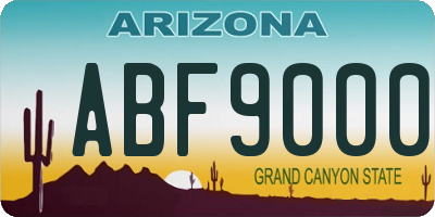 AZ license plate ABF9000