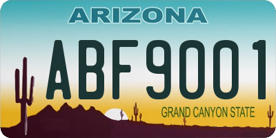 AZ license plate ABF9001