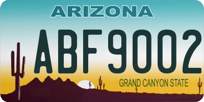 AZ license plate ABF9002