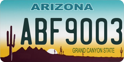 AZ license plate ABF9003