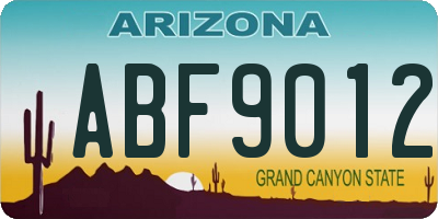 AZ license plate ABF9012