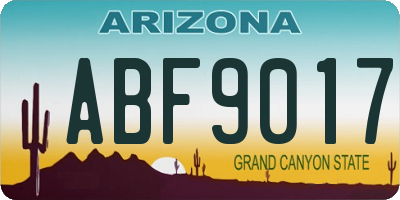 AZ license plate ABF9017