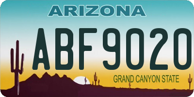 AZ license plate ABF9020
