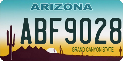 AZ license plate ABF9028