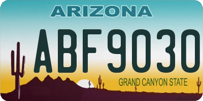 AZ license plate ABF9030