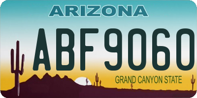 AZ license plate ABF9060