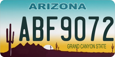 AZ license plate ABF9072