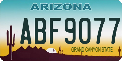 AZ license plate ABF9077