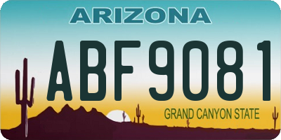 AZ license plate ABF9081