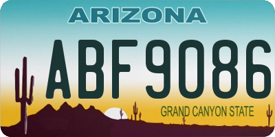 AZ license plate ABF9086