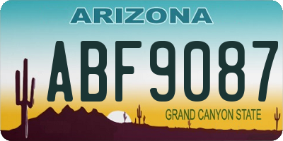 AZ license plate ABF9087