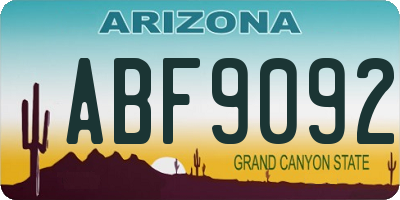 AZ license plate ABF9092