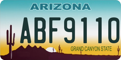 AZ license plate ABF9110