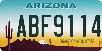 AZ license plate ABF9114