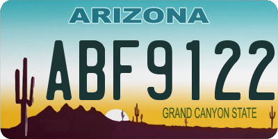 AZ license plate ABF9122