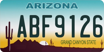 AZ license plate ABF9126