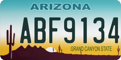 AZ license plate ABF9134