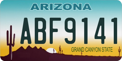 AZ license plate ABF9141