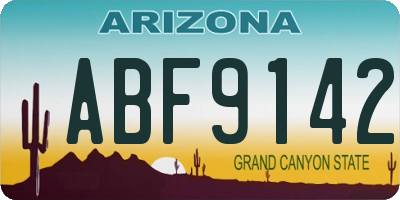 AZ license plate ABF9142