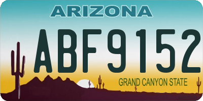 AZ license plate ABF9152
