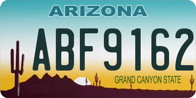 AZ license plate ABF9162