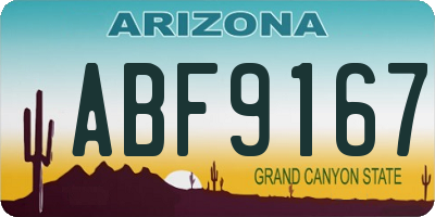 AZ license plate ABF9167