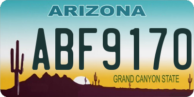 AZ license plate ABF9170