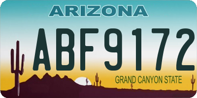 AZ license plate ABF9172