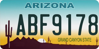 AZ license plate ABF9178