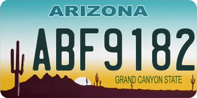 AZ license plate ABF9182