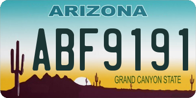 AZ license plate ABF9191