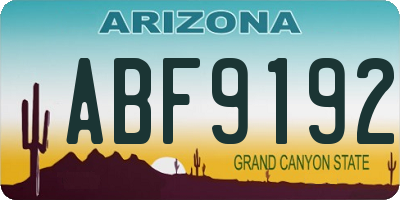 AZ license plate ABF9192