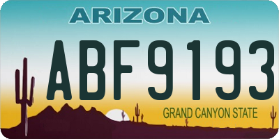 AZ license plate ABF9193